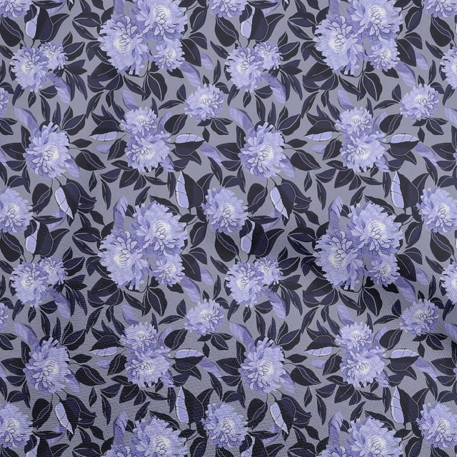 oneOone Rayon Bluish Violet Fabric Florals Craft Projects Decor Fabric Printed By The Yard 56 Inch Wide