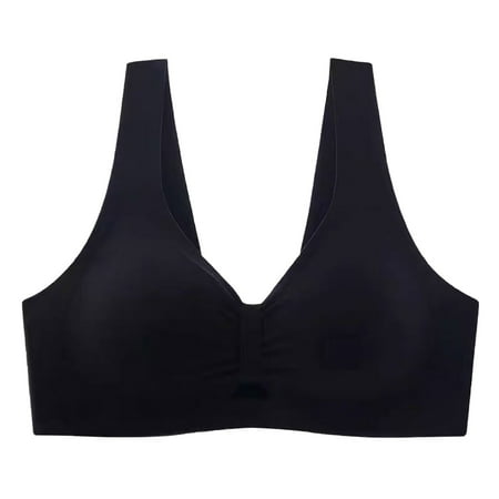 hcuribad Comfortable Bras for Women Wirefree Push up Bra Women s Solid Elastic Smoothing Comfortable Breathable Seamless Wireless Bras 2024 New Nude Bralette Plus Size Bra Black L