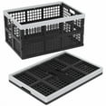 thumbnail image 3 of Collapsible Utility Crate Storage Bin, Folding Plastic Stackable Utility Crates, Black, 2PK - 42L, 3 of 7