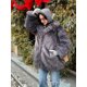 thumbnail image 2 of Abrigo gris grueso con solapa grande para mujer, abrigo holgado de manga larga de piel sintética, ropa de calle cálida, novedad de otoño e invierno, 2024, 2 of 5