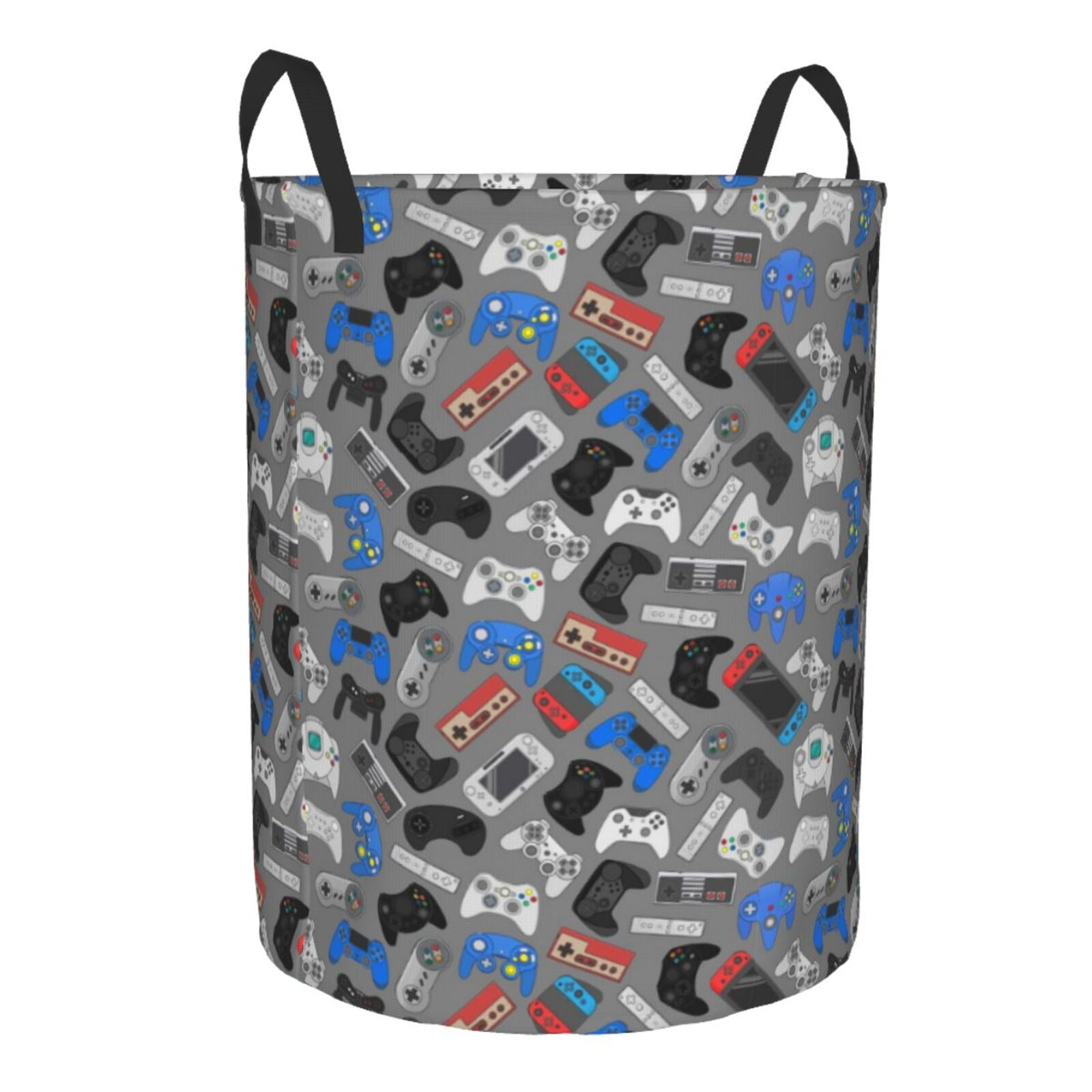 Xecao Video Game Print Laundry Hamper Basket,designed for Blanket Storage and Nursery Clothes in the Bedroom