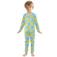 thumbnail image 3 of joogoo Cartoon Ducks Blue 2 Piece Long Sleeve Tee and Pants Cotton Pajama Set 4T, 3 of 7