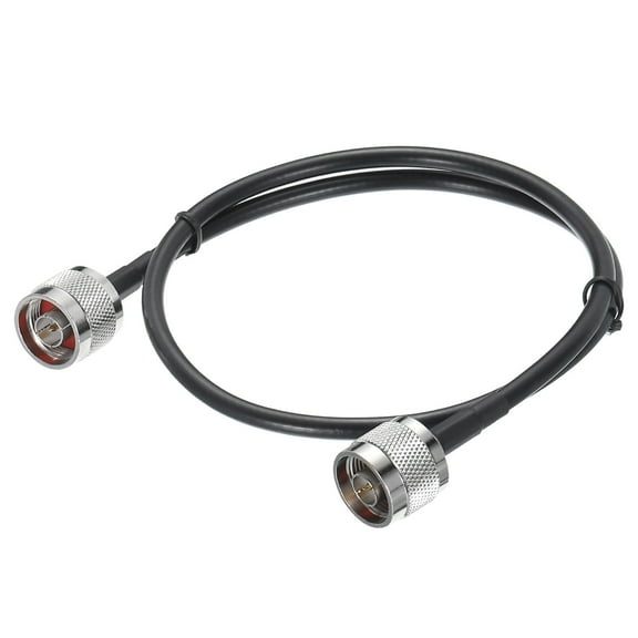 Uxcell Coaxial Cables 240 Type N Male to N Male Low Loss Coaxial Cable 3.2FT Black 1Pcs