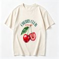 thumbnail image 2 of Women's Cotton T Shirts Graphic Tee Tops Cherry Club Vintage Print Short Sleeve T-Shirt, 2 of 5