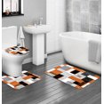 thumbnail image 2 of Fall Shower Curtain Sets Bathroom Sets with Shower Curtain and Rugs Accessories with Non-Slip Rugs Toilet Lid Cover and Bath Mat,Orange, 2 of 5