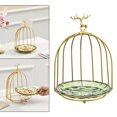 thumbnail image 6 of Birds Cage Snack Cake Stand Perfume Tray Dresser Organizer Cosmetics Storage Display Rack for Countertop Desktop Party Wedding Decoration , Green, 6 of 7