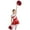 Red, variant on YONGHS Kids Girls Cheer Leader Uniform Sequin Cheerleading Dance Dress with Pom Poms Royal Blue 8