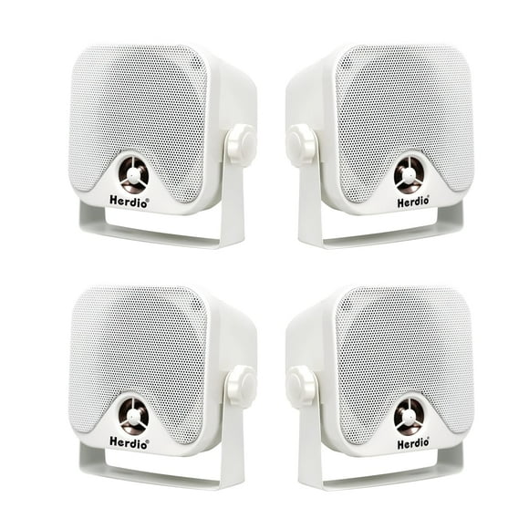 Altavoces exteriores Herdio Waterproof de 4 pulgadas para barco (4 blancos)