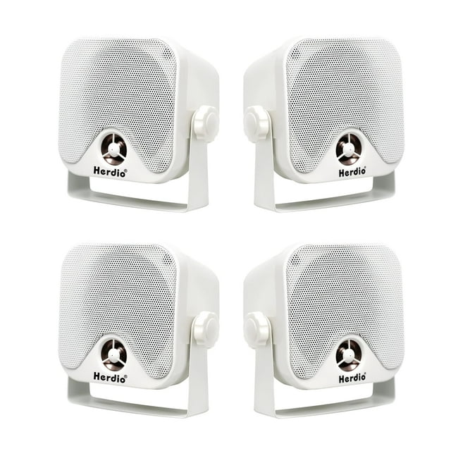 Altavoces exteriores Herdio Waterproof de 4 pulgadas para barco (4 blancos)
