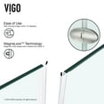 thumbnail image 6 of VIGO Verona 34 in. L x 34 in. W x 73 in. H Frameless Hinged Neo-angle Shower Enclosure in Brushed Nickel with Clear Glass, 6 of 10