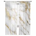 thumbnail image 3 of White Gold Marble Sheer Curtains 63 Inches Length 2 Panels Set, Window Sheer Curtains for Living Room/Bedroom, Simple Marble Geometric Light Filtering Rod Pocket Curtain 52'' x 63'' x 2, 3 of 7
