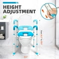 thumbnail image 3 of Raised Toilet Seat with Handles, Toilet Seat Risers for Seniors, 300Lbs Stand Alone Safety Handrails w/Padded Cushion Height Adjustable Bathroom Assist Frame for Elderly, Handicap, Disabled, 3 of 7