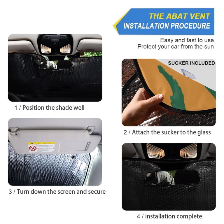 Foldable Car Windshield Sunshade UV Sun Visor Protector Blocks UV Rays ...