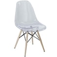 thumbnail image 1 of Modway Pyramid 17.5" Acrylic Solid Wood Dining Side Chair, Clear Finish, 1 of 4