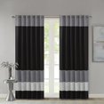 thumbnail image 2 of Madison Park Amherst Polyoni Pin Tuck Window Panel, 50" x 84", Black, 2 of 4