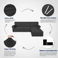 thumbnail image 6 of Easy-Going Stretch Sofa Slipcover for L-Shaped, Sectional Couch Covers for Pets(3 Seat Sofa + 3 Seat Chaise, Dark Gray), 6 of 7
