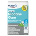 thumbnail image 3 of (3 pack) Equate Nicotine Gum 2 mg, Stop Smoking Aid, Ice Mint Flavor, Coated, 100 Count, 3 of 11
