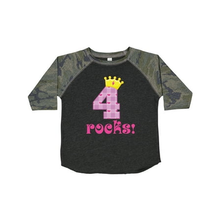 

Inktastic 4th Birthday Rocks 4 Year Old Girl Gift Toddler Toddler Girl T-Shirt