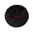 thumbnail image 3 of PiccoCasa Faux Fur Area Rug Shaggy Floor Mat, Black 2x2 Feet Round, 3 of 6