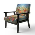 thumbnail image 3 of Designart "Chromatic Meadows with Abstract Wildflowers I" Multi-Color Wildflowers Upholstered Accent Chair - Traditional Arm Chair For Living Room, 3 of 5