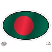 Bangladesh Flag Oval - 3" Vinyl Sticker - For Car Laptop I-Pad Phone Helmet Hard Hat - Waterproof Decal