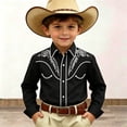 thumbnail image 2 of JAJAHO Cowboy Hippie Shirts Boys Long Sleeve Button Down Collared Casual Floral Printed Shirts For Kids 4-13Y Versatile Tops, 2 of 4
