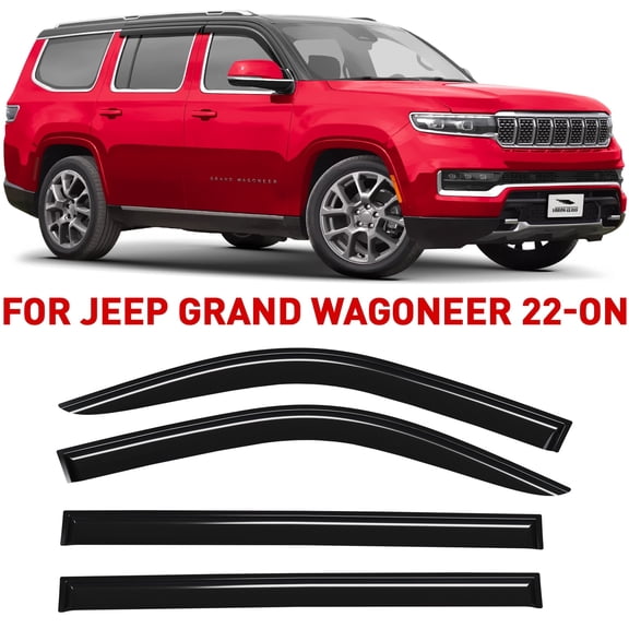 Voron Glass Tape-on Extra Durable Rain Guards for Jeep Grand Wagoneer 2022-2026, Window Deflectors, Vent Window Visors, 4 Pieces - 100796