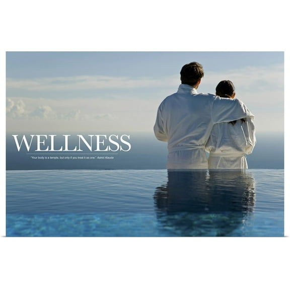 Great BIG Canvas | Rolled Kate Lillyson Poster Print entitled Inspirational Poster: Your body is a temple, but only if you treat it as one