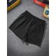 thumbnail image 2 of Pantalones cortos con estampado de letras para hombre, cintura con cordón, pantalones cortos de entrenamiento de verano con bolsillos Negro sólido G Negro sólido G Xishao ropa, 2 of 2