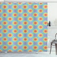 thumbnail image 1 of Geometric Shower Curtain, Rainbow Colors of Repeating Concentric Circles in Dot Art Style Illustration, Fabric Bathroom Set with Hooks, 69W X 84L Inches Extra Long, Multicolor, by Ambesonne, 1 of 3