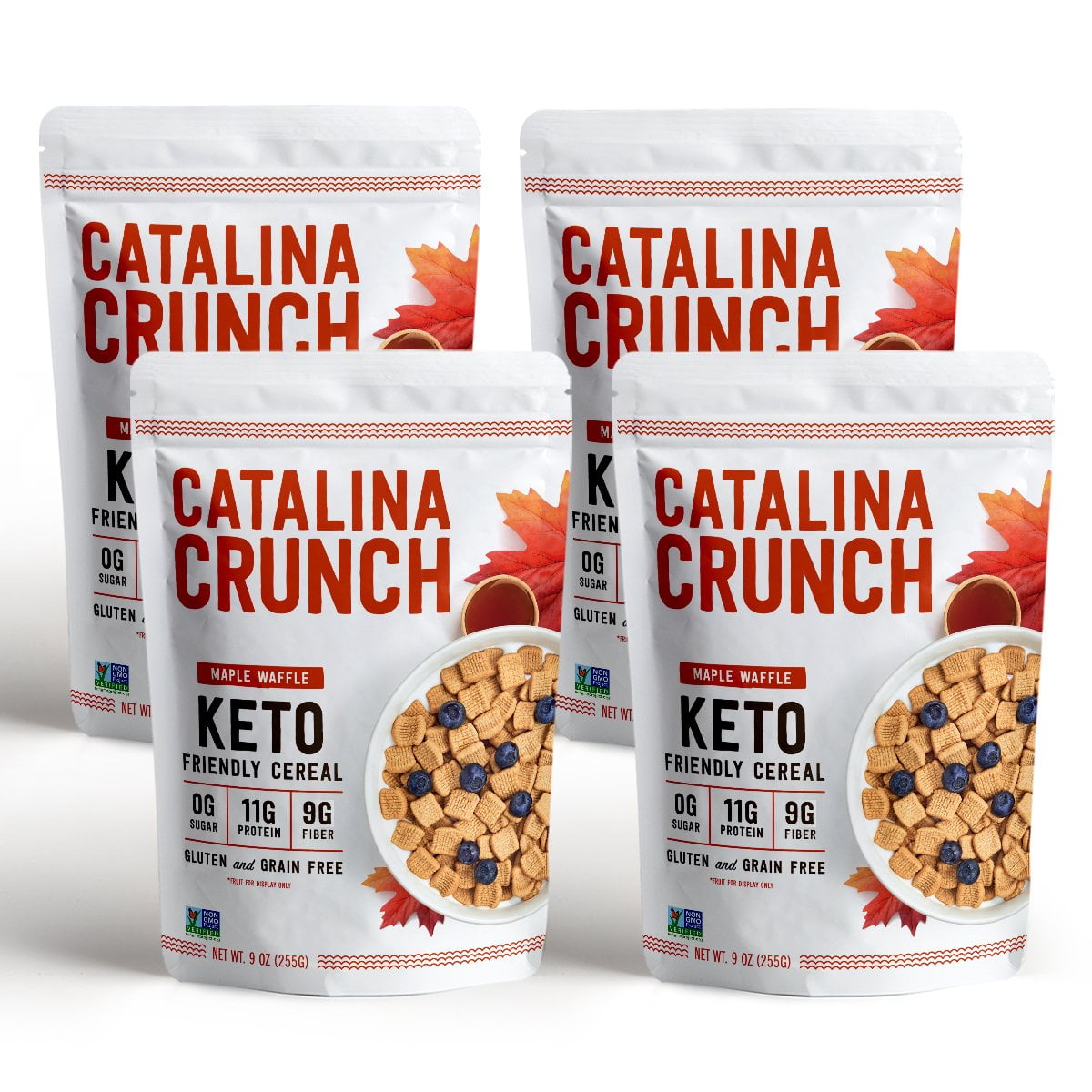 Catalina Crunch Maple Waffle Keto Cereal (4Pack) Zero Sugar, Low