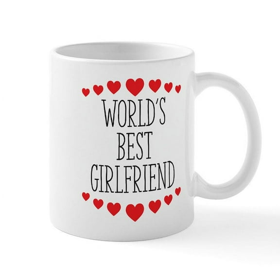 CafePress - World's Best Girlfriend - 11 oz Ceramic Mug - Novelty Coffee Tea Cup