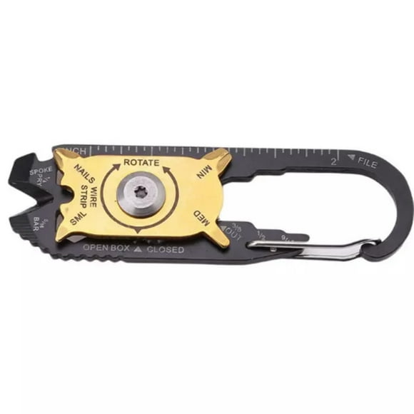 20 In 1 EDC Multitool Keychain Carabiner with Screwdriver and More for Outdoor Gear