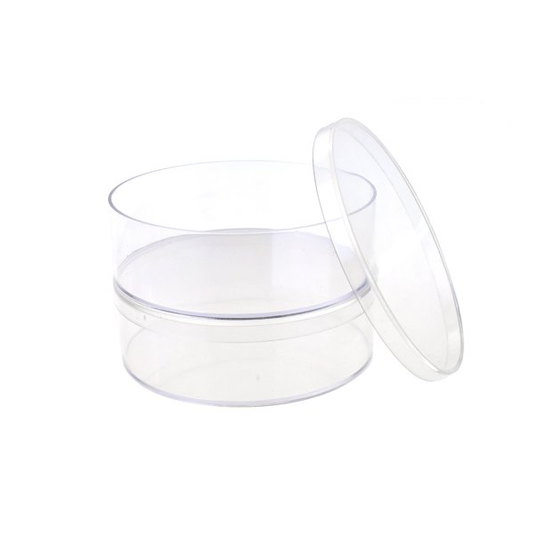 Plastic Round Container, Clear, 41/2Inch