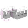 thumbnail image 4 of vidaXL 9 Piece Garden Dining Set with Cushions Grey Poly Rattan, 4 of 5