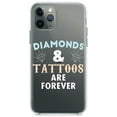 thumbnail image 1 of DistinctInk Clear Shockproof Hybrid Case for iPhone 12 MINI (5.4" Screen) - TPU Bumper Acrylic Back Tempered Glass Screen Protector - Diamonds and Tattoos Are Forever, 1 of 2