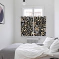 thumbnail image 4 of Black Floral Kitchen Curtains 63 Inch Length, Boho Botanical Vintage Paisley Flower Grommet Top Bedroom Living Room Curtains, Light Filtering Cafe Curtain Drapes 2 Panels Set 104''x63'', 4 of 9