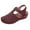 Wine, variant on OAVQHLG3B Woman Summer Fashion Casual Wedge Sandals Casual Flat Solid Color Loophole Shoes