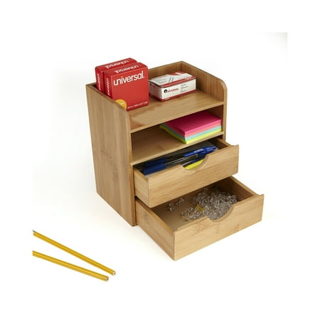 Mind Reader Bamboo 4 Tier Desk Organizer With 2 Drawers Brown Mind Reader Bamboo 4 Tier Desk Organizer With 2 Drawers Brown