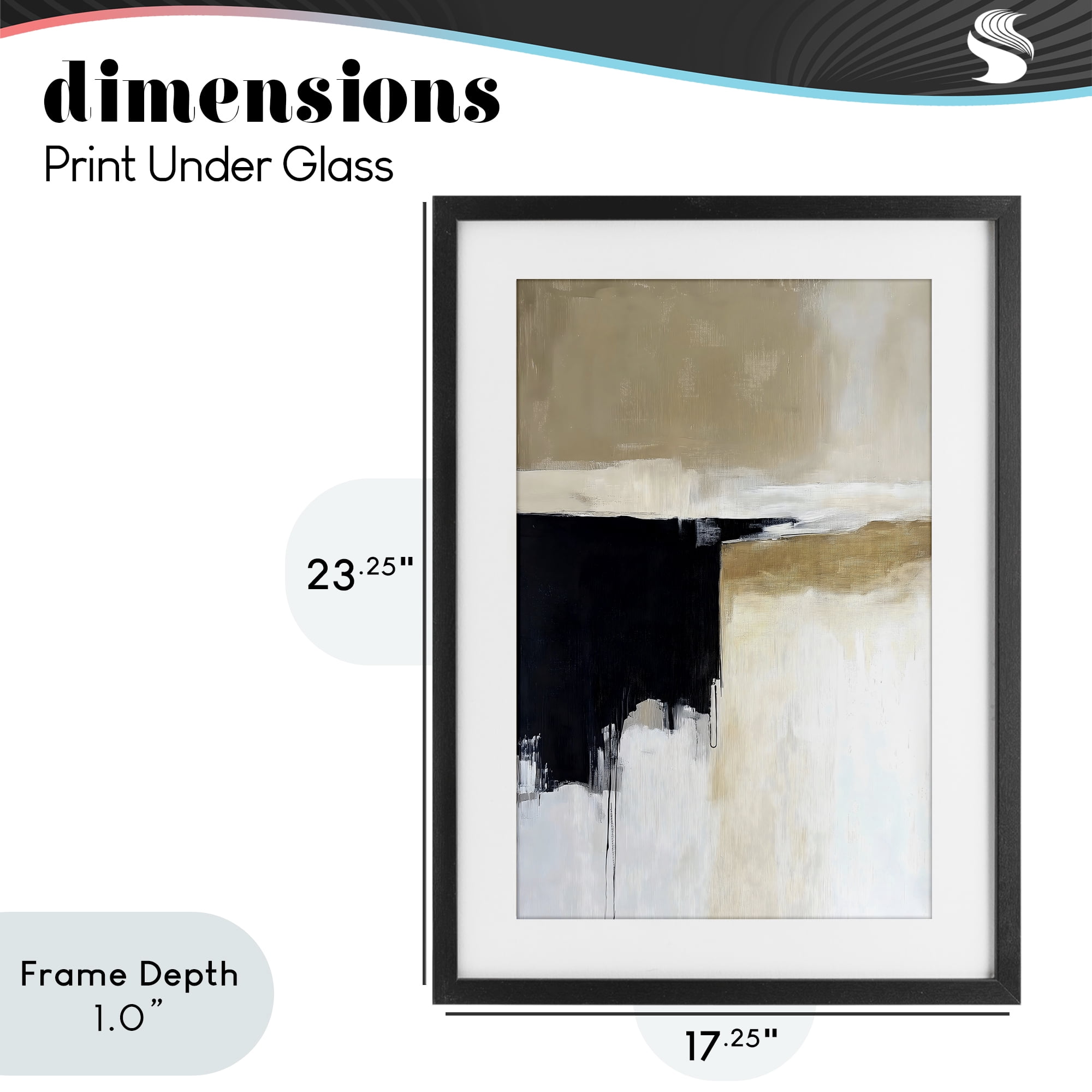 Stupell Industries Desert Shades Muted Neutrals Black Framed Print Under Glass, design by Gina Kelly