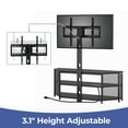 thumbnail image 4 of Greenstell Swivel TV Stand with Mount & Power Outlet - Height Adjustable Entertainment Center with LED Lights for 32-70 Inch TVs, Black, 4 of 7