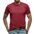 thumbnail image 1 of toraway Mens Shirts Long Sleeve Button down Summer Clothes for Men Male Spring and Summer Pure Cotton Short Sleeve Henley Solid Color Round Neck Design Top T Shirt XXL, 1 of 3