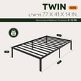 thumbnail image 4 of Einfach Twin Bed Frame, Metal Platform Bed with 12.6'' Under-bed Storage Space, Heavy Duty, No Box Spring Needed, Black, 4 of 9