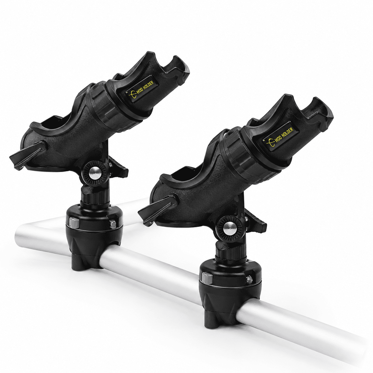 Fishing Rod Holder X2+rail Mount X2 Universal Fit 360-Degree Adjustable Boat Kayak Fishing Kit