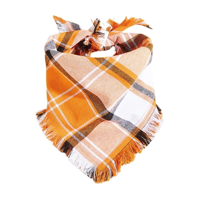 Bandana pour Chien, Motif à Carreaux Classique Triangle pour Animaux de Compagnie, Réutilisable et Ajustable pour la Mode Quotidienne et les Jeux. Marron Taille Unique