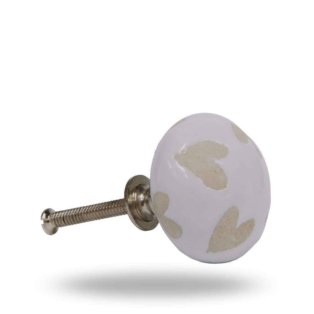 Set of Six Ceramic Love Out Cabinet Knobs by Trinca-Ferro