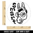 thumbnail image 2 of Smiling Smart Donkey with Glasses Self-Inking Rubber Stamp Ink Stamper - Black Ink - Small 3/4 Inch, 2 of 7
