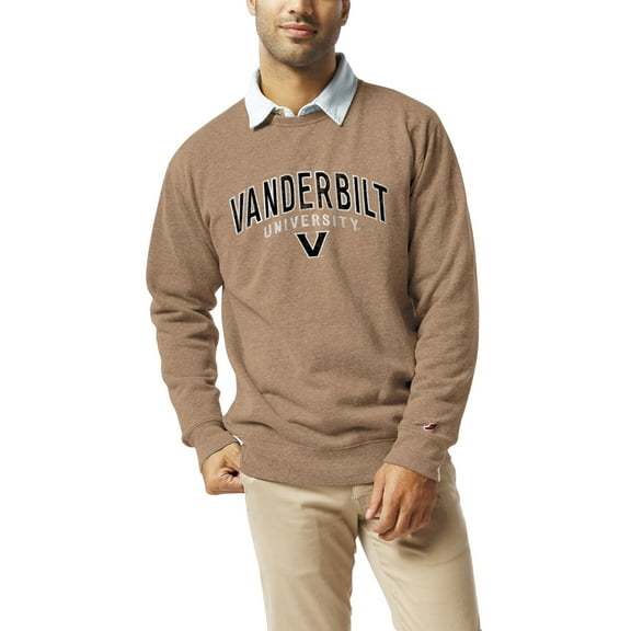 Men's League Collegiate Wear  White Vanderbilt Commodores  Heritage Tri-Blend Pullover Sweatshirt