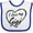 White and Royal, variant on Inktastic I Love My Gigi in Black Chalk Heart Boys or Girls Baby Bib