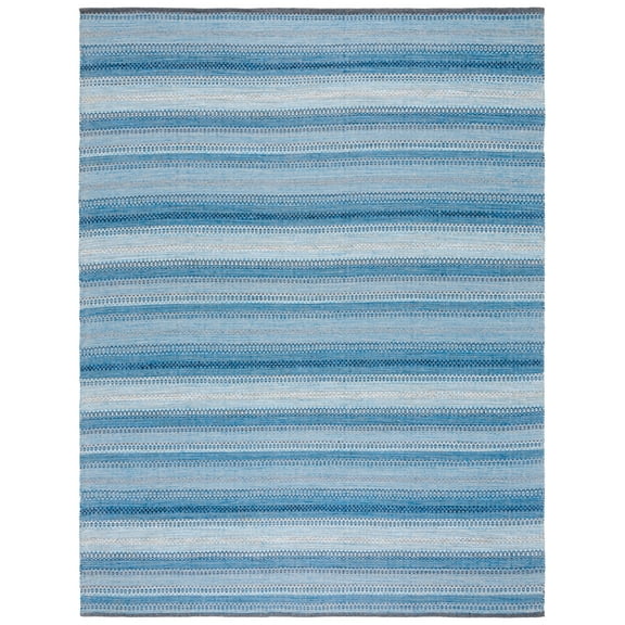 SAFAVIEH Montauk Albine Striped Cotton Area Rug, Grey/Blue, 8' x 10'